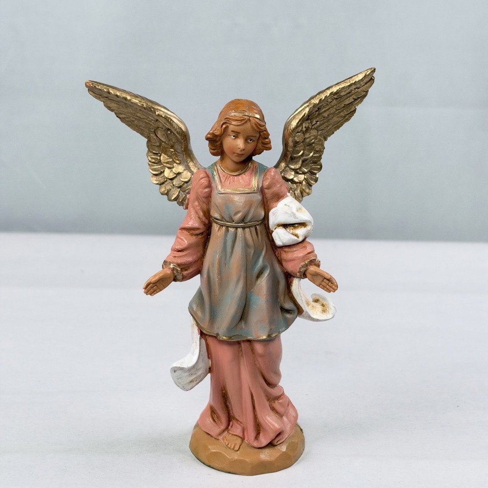 Fontanini Depose Italy Standing Angel Figurine Elio Simonetti Vintage 5.5"